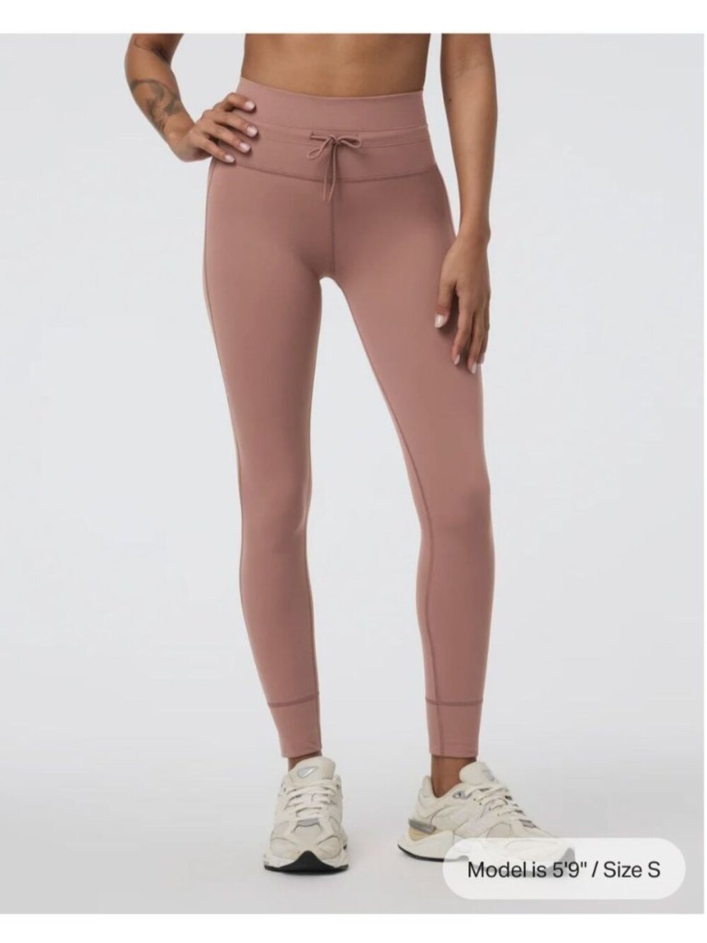 VUORI Daily Legging Womens S Sedona Brown Mauve Drawstring High-Waisted Leggings - Picture 13 of 15